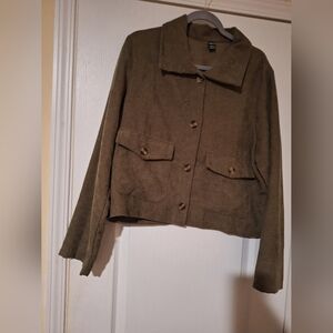 Womens XL Green Corduroy Jacket